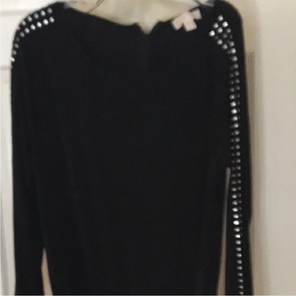 Micheal Kors size medium black long sleeve jumpsuit rhinestone embellished
